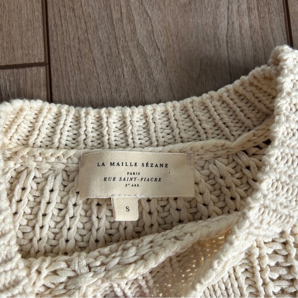 Sezane Jazz Jumper Fisherman Cotton Sweater - Picture 6 of 9